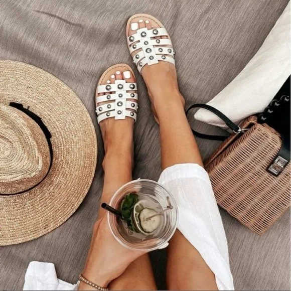 NEW MARC FISHER STUDDED SANDALS - Picture 1 of 8